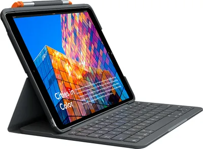 Produktbild von Logitech Slim Folio für iPad Air (3. Generation) Graphit Bluetooth AZERTY Français