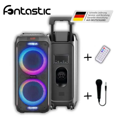 Produktbild von Party-Lautsprecher "ZEAL" – Mobiler Bluetooth Trolley Lautsprecher mit 60W RMS, Bass Boost & LED Lichteffekten