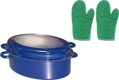 Produktbild von Gänsebräter kobaltblau oval 42 cm mit Deckel