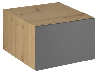 Produktbild von Hoher Hängeschrank mit Flügeltüren VALEN – Breite 60 cm, Eiche handwerklich/grau