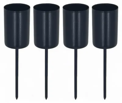 4 Adventskaarshalter aus Metall, schwarz, Ø 2,5 cm, für Stumpenkerzen