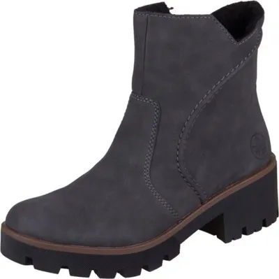 Produktbild von Rieker Damen Stiefelette Profilsohle Blockabsatz Warmfutter 79261, Größe:37 EU, Farbe:Grau