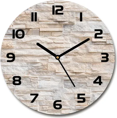 Produktbild von Wanduhr aus Glas 30fi Glasbild Glasuhr Gehärtetes Glas - schwarze-zeiger - Brick wall