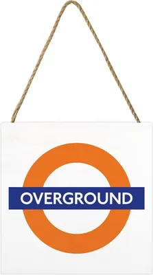 Immagine prodotto di Londra - Blocco di legno "Overground" PM11695 (2,7 cm x 20 cm x 20 cm) (Bianco/Arancione/Blu)