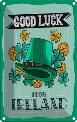 Produktbild von vianmo Blechschild 18x12 cm Good Luck From Ireland