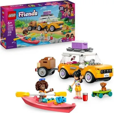 Produktbild von LEGO Friends Reise im Auto zwischen Freundinnen, Bauset, 6 Jahre, 2 Mini-Puppen, Welpe und Zubehör
