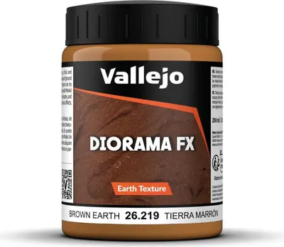 Immagine prodotto di Vallejo Diorama FX Terra Marrone 200 ml, Vernice Acrilica a Base d'Acqua Effetto Realistico, Pasta Alta Densità per Simulare Texture di Terra in Diorami e Modelli