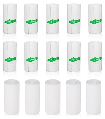Produktbild von 15 Rollen Thermorollen 57mm x 25mm x 5/3 M, Selbstklebender Nachfülldruckpapier, für Mini Drucker Logo Barcode Fotodrucker