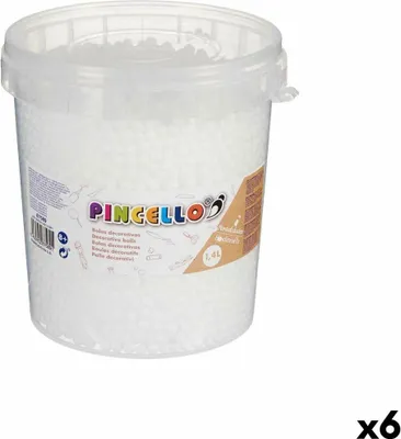 Obrázek produktu pro Kuličky z řemeslného materiálu, bílý polystyren (6 kusů)