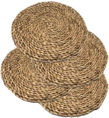 Runde Weiden-Tischsets, 4er-Set, Ø 30 cm, hitzebeständig