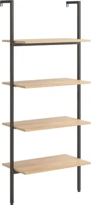 Produktbild von vidaXL Leiterregal mit 4 Böden Hellbraun und Schwarz 64x35x152,5 cm