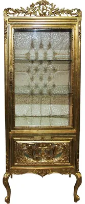 Produktbild von Casa Padrino Barock Vitrine  Gold / Gold - Vitrinenschrank - Wohnzimmerschrank Glasvitrine - Antik Look