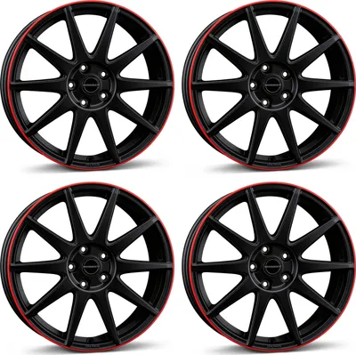 Immagine prodotto di 4x Borbet Felge GTX nero opaco cerchio rosso 8,0x19 ET50 5x114,3 4051665060737 GTX 80950114,3572,5BMRR compatibile con Kia Carens, cee'd, cee'd SW, Cee'd SW, Ceed, Ceed SW, e-Soul, EV3, EV6, Niro, Optima, Optima Sportswagon, pro cee'd, ProCeed, Sorento, Soul, Sportage, Venga