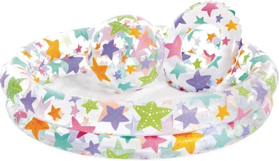 Productafbeelding van Intex 59460NP Kinderzwembadset, 122 x 25 cm | Zwembad met bal en drijvend ring