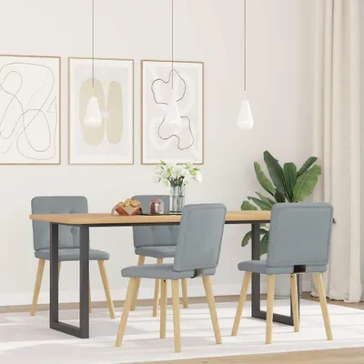 Produktbild von vidaXL Esszimmerstühle 4 Stk. Hellgrau Stoff