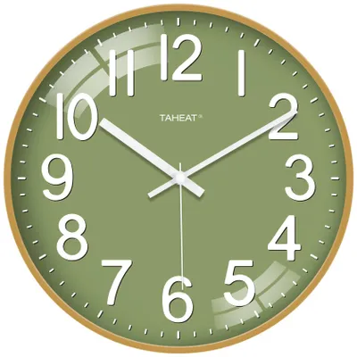 Wanduhr 30 cm grün/gold, analog, leise, batteriebetrieben