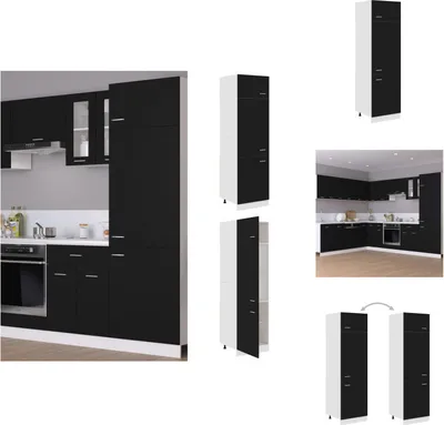 Produktbild von vidaXL Kühlumbauschrank Schwarz 60x57x207 cm Holzwerkstoff -  Küchenschränke