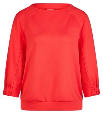 Produktbild von Rabe Damen T-Shirt Rot Größe 44 aus Jersey mit Trichterkragen, gerade geschnitten