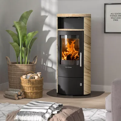 Produktbild von Oranier Polar 7 2.0 Kaminofen Stahl Schwarz / Sandstein