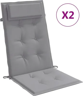 Produktbild von vidaXL Hochlehner-Auflagen 2 Stk. Grau Oxford-Gewebe
