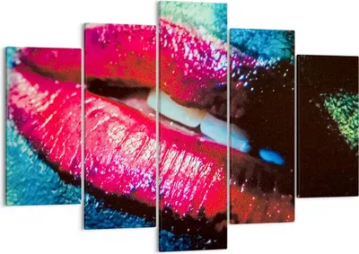 Produktbild von Bild auf Leinwand - Leinwandbild - Lippen Gesicht Frau - 150x100cm - Wand Bild - Wanddeko - Leinwanddruck - Bilder - Kunstdruck - Wanddekoration - Leinwand bilder - Wandkunst - EA150x100-0231