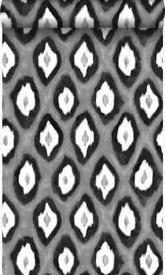 Zdjęcie produktu dla Origin Wallcoverings Tapeta motyw ikatu czarnymIbiałym 53 cm x 10.05 m