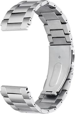 Produktbild von Strap-it Titanarmband - Kompatibel mit Garmin Vivoactive 3s Armband 39mm - Hochwertiges Material -Titanium Faltschließe für Armband Silber 18mm Smartwatch
