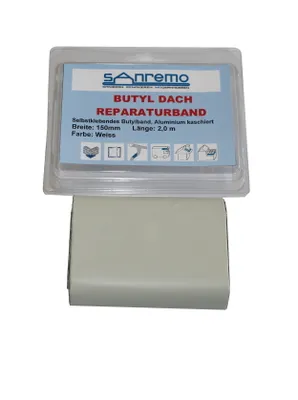 Produktbild von Sanremo DACH Reparaturband Dachrinne selbstklebendes Alu-Butylband Weiß 150mm x 2m