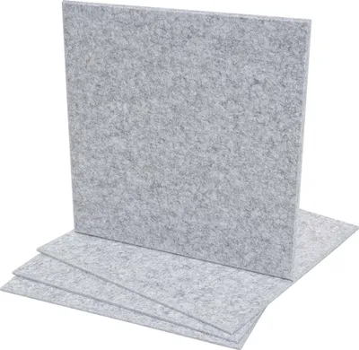 Obrázek produktu pro sada 4 akustických stěnových panelů HWC-L52, akustické stěnové panely, zvukově pohlcující plocha 1m2 50x50cm  světle šedá