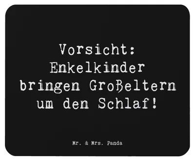 Produktbild von Mr. & Mrs. Panda Mouse Pad Spruch Enkelkinder - Schwarz - Geschenk, Mauspad, Schlafmangel, Geschenke, Jubiläen, Familienleben, Einzigartigkeit, Großeltern, mausteppich