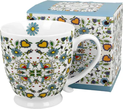 Produktbild von DUO ETNO Jumbobecher 480 ml KASHUBIAN mit Fuß, New Bone China Porzellan