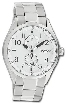 Immagine prodotto di Oozou, orologio da polso da uomo, cinturino in metallo argentato, movimento al quarzo, quadrante analogico, modello D3UOC10630