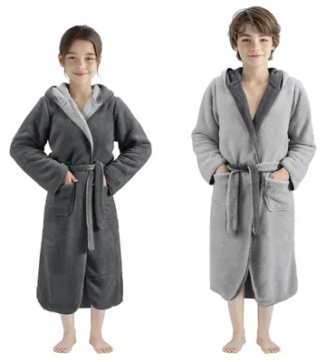 Productafbeelding van Solidchoice - Kinderen Hooded Badjas in Sherpa Stijl
