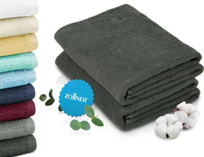Produktbild von 2er Set Badetücher 100x150 cm, 100% Baumwolle, dunkelgrau (anthrazit)