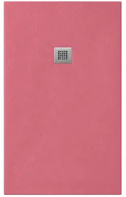 Image de Douche italienne 100x110 cm, gamme Vulcano Line Slim, couleur rose vieilli RAL 3014, fabriquée en résine et poudre de marbre, avec bonde de vidange offerte – FRASCIO