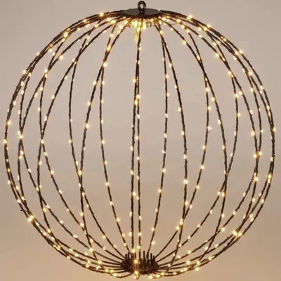 Productafbeelding van Decoratieve LED-bal, 60 cm diameter, 400 LED's, warm wit licht, zwarte kleur