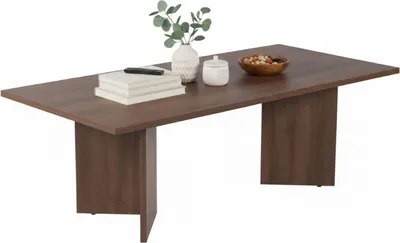 Image de Turate - Table Basse, 119x60x40h cm Marron Noyer, Forme Rectangulaire