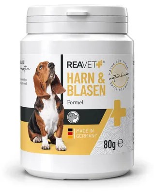 Produktbild von REAVET Harn & Blasen Formel für Hunde 80 g | Pulver zur Unterstützung der normalen Blasenfunktion & Harnwege, Neigung zu Blasenschwäche, Inkontinez