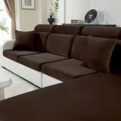 Image de Housse de coussin en velours, idéale pour fauteuils, canapés et chaises longues. Étirable, antidérapante et lavable