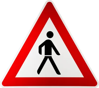 Produktbild von ORIGINAL Verkehrsschild Nr. 133-20 * Fußgänger, Aufstellung Links * nach StVO und RAL-Gütebedingungen Verkehrszeichen Achtung Warnschild Straßenschild Hinweisschild Gefahrenzeichen Schild Mensch