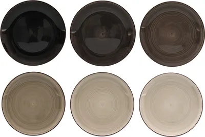 Produktbild von Dessertteller 20cm Grey-Stone Steingut handgemalt - 6 Stück