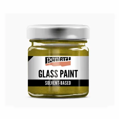 Zdjęcie produktu dla PENTART Rozpuszczalnikowa farba do szkła, 30 ml, perłowa biel