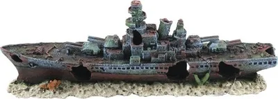 Produktbild von Aquariumdekoration aquatlantis Zerstörer Schiff klein 47x9,5x17 cm