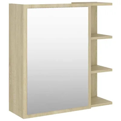 Produktbild von Bad-Spiegelschrank Sonoma-Eiche 62,5x20,5x64 cm Holzwerkstoff