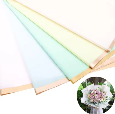 Produktbild von 20 Stück Blumenverpackungspapier - Buntes Verpackungspapier - 58x58 cm - Transparent, wasserdicht, zum Selbermachen, geeignet für Hochzeiten, Feiern, Floristen, Geburtstage (5 Stück)