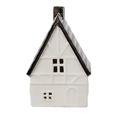Produktbild von Clayre & Eef Dekoration Haus 12 cm Beige Silberfarbig Porzellan