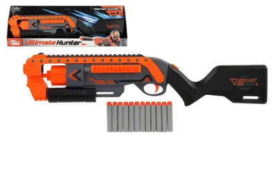 Obrázok produktu pre Pištoľ na penové náboje 57 cm, plastová + 12 ks nábojov v krabici 58 x 20 x 7 cm