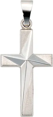 Produktbild von JOBO Anhänger Kreuz 375 Gold Weißgold teilmattiert