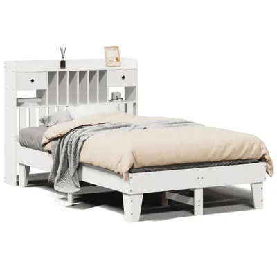 Obrázok produktu pre Posteľ bez matraca biely 135x190 cm masívna borovica