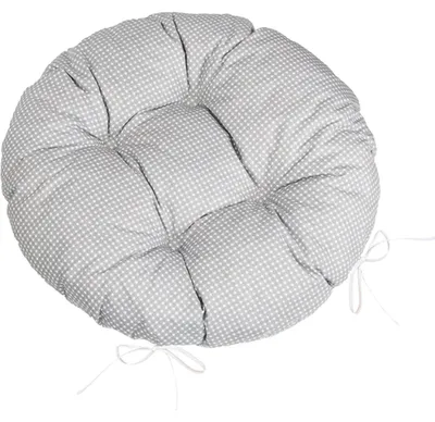 Zdjęcie produktu dla Poduszka Adéla pikowana okrągła - średnica 40 cm - szara, biała